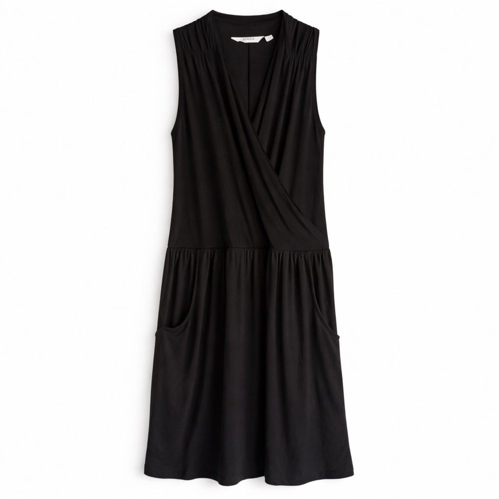 Athleta Black Sleeveless Summer Dress Beach Coverup Resort Vacation Casual XS